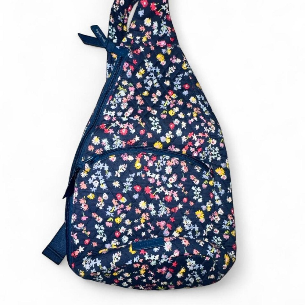 Vera Bradley Scattered Wildflowers Quilted Essential Sling Backpack
